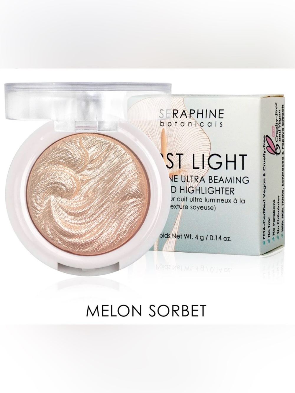 Seraphine Botanicals First Light Highlighter Melon Sorbet Baked Glow NEW